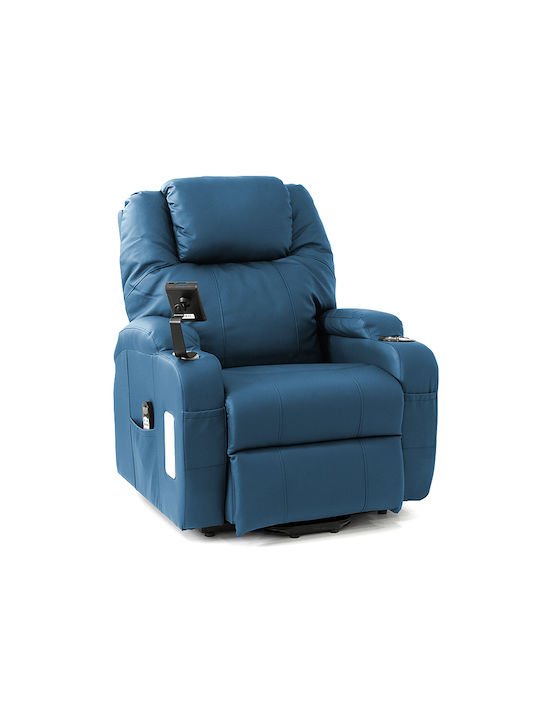 Πολυθρόνα Relax με Ανάκλιση HORIZON 09-2-188 PU BLUE