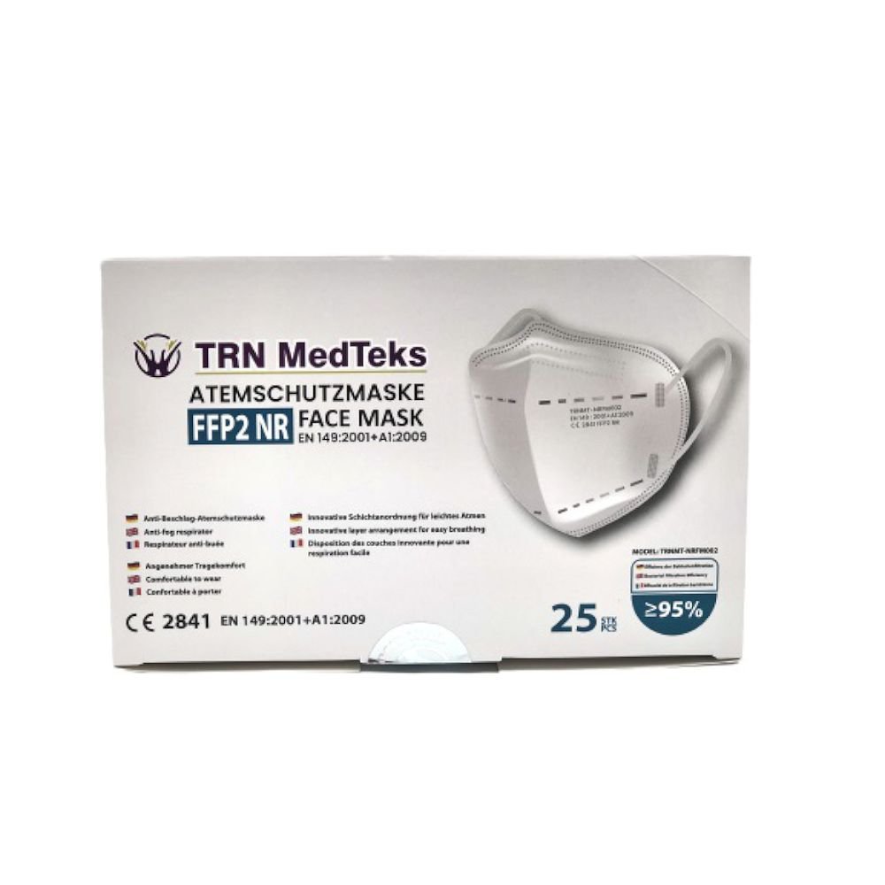 Alternative view of TRN MedTeks Μάσκες Προστασίας KN95 FFP2 NR 5-layer 50 τμχ Λευκό/Μαύρο